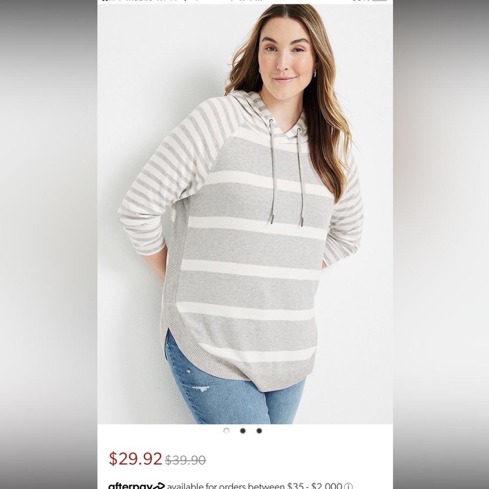 NWT MAURICE’S LIGHT HOODED SWEATER